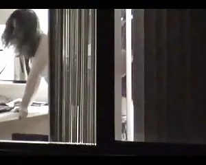 Phía cửa sổ, đóng đinh cửa sổ cửa cô gái, cửa sổ peep